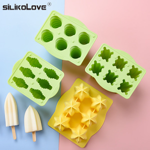 แม่พิมพ์ไอศกรีมซิลิโคนแบบลูกบาศก์ 6 ชิ้น ใช้ซ้ำได้ ถอดออกง่าย พร้อมฝาปิด - Product Image 2