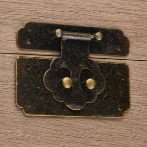 Antique Bronze Metal <b>Box</b> <b>Lock</b> With Engraved Design For Jewelry Boxes And Wooden Chests Rectangle Shape Carbon Steel Construction - Product Image 4