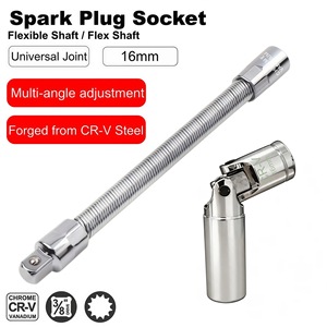 Guest Quality Spark Plug Sleeve 16mm Flexible Shaft <b>Extension</b> Rod Deep Hex <b>Socket</b> Mirror Polished Finish - Product Image 4