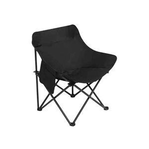 Silla Plegable Portátil Tipo Luna para Exteriores, 43x43x70 cm, Estructura de Acero Negra, para Camping y Ocio - Product Image 3