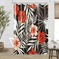 Rideau de douche en polyester imperméable, moderne, personnalisé, écologique, anti-moisissure, plusieurs tailles et couleurs, œillets renforcés, 12 crochets