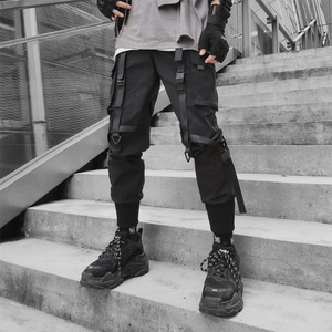 Pantalon Hip Hop à cordon de serrage <span class=keywords><strong>Harlem</strong></span> pour hommes, pantalon de travail ample, pantalon tactique LAYENNE, multi-poches, cargo, imperméable, écologique - Product Image 4