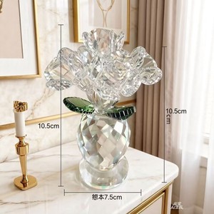 Crystal Rose Ornament Heart Shape Internal Engraving 130x110x95mm Home Decoration Gift Set - Product Image 3