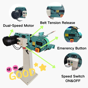 Meuleuse à bande industrielle robuste pour métal 3 x 79 pouces, bande de 75 mm de large, sans vibrations pour le meulage continu en usine, certifiée CE - Product Image 2