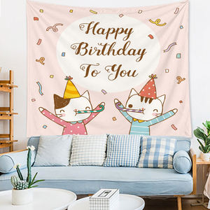 Tapiz de animales de dibujos animados <span class=keywords><strong>para</strong></span> niños, tapiz colgante de <span class=keywords><strong>pared</strong></span> personalizado <span class=keywords><strong>para</strong></span> fiesta de cumpleaños - Product Image 5