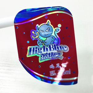 Autocollant en vinyle Laser <span class=keywords><strong>couleur</strong></span> arc-en-ciel de marque privée auto-adhésif brillant finition de surface emballage de Cocktail pour bouteilles de vin - Product Image 3