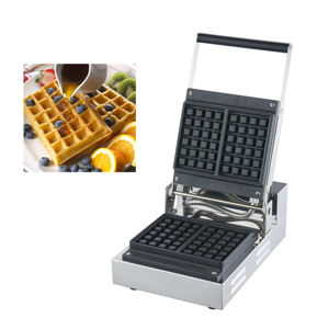 Lot de 2 Gaufriers Électriques Professionnels pour Mini Gaufres Belges, 1500-2000W, en Acier Inoxydable, Revêtement Antiadhésif, Multifonction, avec Bouton de Température Réglable - Product Image 1