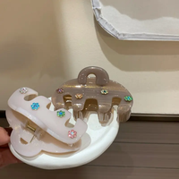 Jepit Rambut Korea Glitter Acetate Cloud 9cm Hiasan Bunga Kecil Berlian Imitasi Aksesoris Jepit Rambut Wanita Elegan untuk Sehari-hari