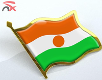 Badge de revers patriotique du Niger en métal, design usine, pour vêtements et chapeaux