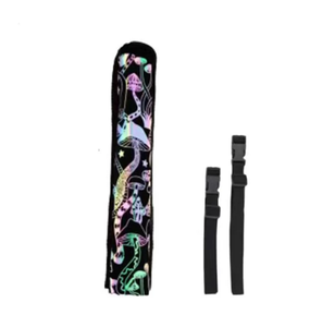 Abanico de mano reflectante con patrón de hongos, 33 cm de largo, con varillas de bambú negras, 100% en stock, ideal para grandes fiestas rave. - Product Image 5