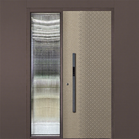 Portes d'entrée doubles blindées en aluminium OPUOMEN, modernes, pivotantes, pour villas, chambres et maisons, avec prévention des incendies