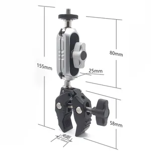 JUNNX Super Clamp Camera Clamp Mount Monitor 360 Ball head Magic Arm Double Ball Head Adapter with Thread go pro action camera