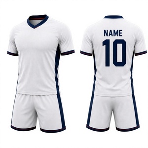 Ensemble de maillots de football personnalisés pour hommes, imprimés par transfert thermique, respirant, séchage rapide, 100 % polyester, taille élastique, 3D - Product Image 1