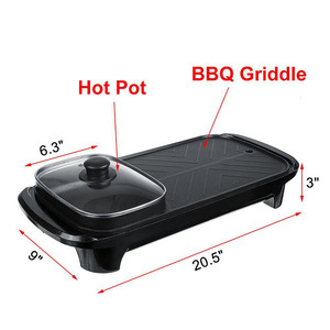 Parrilla eléctrica Shabu-Shabu todo en uno para el hogar, plancha para ahumar, barbacoa con olla caliente, nuevo modelo personalizado, casero, sin humo - Product Image 4