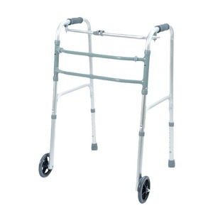 รถช่วยเดินอลูมิเนียมอัลลอยด์น้ำหนักเบาพร้อมล้อ ปรับความสูงได้ พับเก็บได้ สำหรับผู้สูงอายุ - Product Image 4