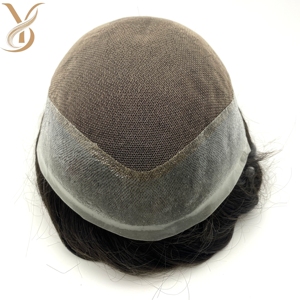 วิกผมผู้ชายแบบฮอลลีวูด  ทำจากผมแท้  ความหนาแน่น 110%  ดูเป็นธรรมชาติ  ฐานลูกไม้ฝรั่งเศส  ความหนาแน่นสูง  ขายส่ง - Product Image 2