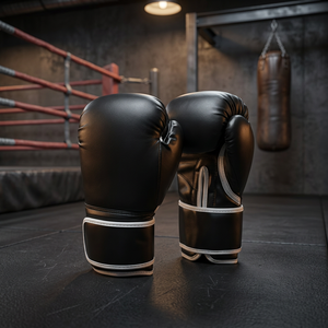 Gants de boxe d'entraînement en cuir PU avec logo personnalisé, fermeture à boucle, sangle de poignet réglable, poignées MMA, taille personnalisable - Product Image 3