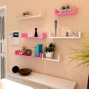 Étagère murale en bois à deux niveaux avec crochet en tissu Organisateur d'entrée Porte-manteaux Porte-clés Porte-courrier pour le salon - Product Image 3