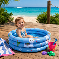 Piscine gonflable ronde colorée à 3 anneaux, piscine portable en PVC gonflable pour enfants, pour le camping, le plaisir aquatique des enfants