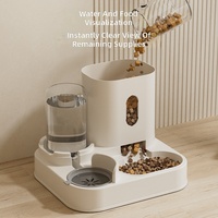 Distributeur automatique d'eau et de nourriture pour chat 2-en-1 avec design oreilles de chat étanche IPX5 - 580g