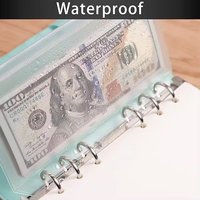 Classeur de budget transparent A5 A6 à 6 trous, pochettes à monnaie, organiseur de documents, classeur à fermeture éclair, pochettes de remplissage en plastique
