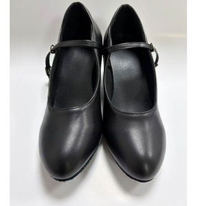 <span class=keywords><strong>Scarpe</strong></span> da Ballo da Sala in Pelle PU per Donna, <span class=keywords><strong>Scarpe</strong></span> da Ballo Formali Moderne con Tacco Grosso Nero - Product Image 3