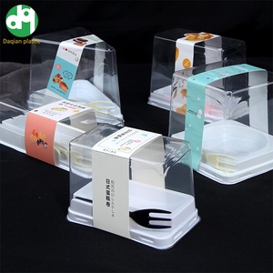 Benutzer definierte Kuchen behälter PET mit klarem Deckel Einweg-Dreieck/Quadrat/Rechteck Scheibe Käsekuchen Snack Dessert Kunststoff-Kuchen boxen - Product Image 1