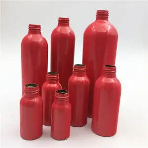 Botol perawatan sehari-hari aluminium warna merah matte kustom OEM 50ml 100ml 150ml 200ml botol aluminium kosmetik produsen/grosir