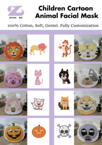 Op maat gemaakte bedrukte paardenvliegenmasker sheet voor kinderen, anime meisje design, aangepaste kleur & logo - Product Image 6
