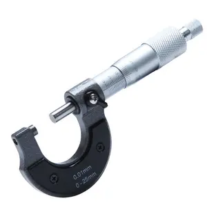 Micrómetro de acero inoxidable de alta precisión, 0-25mm, 0,01mm, herramienta Métrica exterior