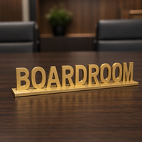 Support de logo de bureau personnalisé en métal, acier inoxydable doré brossé, pour bureau d'entreprise, résistant aux intempéries IP65, luminosité personnalisable, faible consommation