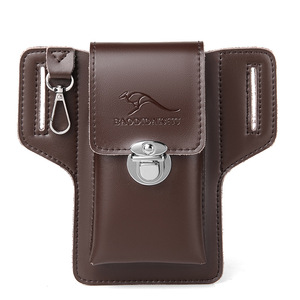 남자의 소가죽 허리 가방 여름 가죽 휴대 전화 가방 벨트 방수 지퍼 폐쇄 모델 3006 - Product Image 5