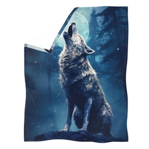 <span class=keywords><strong>Couverture</strong></span> en polaire de loup hurlant pour lit Super doux en peluche loup jeter <span class=keywords><strong>couverture</strong></span> en polaire personnalisé Snuggle <span class=keywords><strong>couverture</strong></span> de sommeil pondérée - Product Image 4