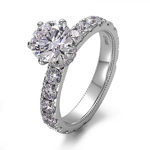 Bague en diamant de laboratoire IGI DEF VVS, or blanc massif 18K 14K 10K, bijoux fins, bagues personnalisées, alliance pour femme - Product Image 1