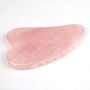 กัวซาโรสควอตซ์ธรรมชาติ 100% รูปหัวใจขนาดใหญ่ สำหรับนวดหน้าและผิวกาย คริสตัลกัวซาขูดผิวพร้อมร่อง - Product Image 4