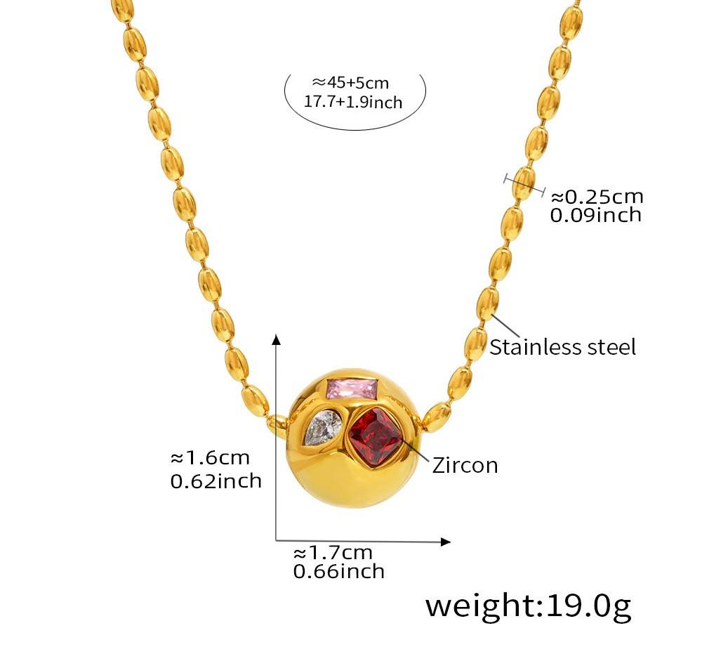 Collier de perles de riz diamant rouge 45 + 5cm