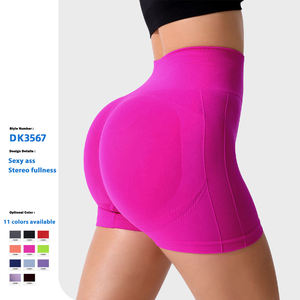 Pantalones cortos OEM personalizados de cintura alta para mujer, ropa de gimnasio sin costuras, pantalones cortos de yoga para Fitness, ropa con logotipo personalizado, pantalones cortos de gimnasio sin costuras para mujer - Product Image 3