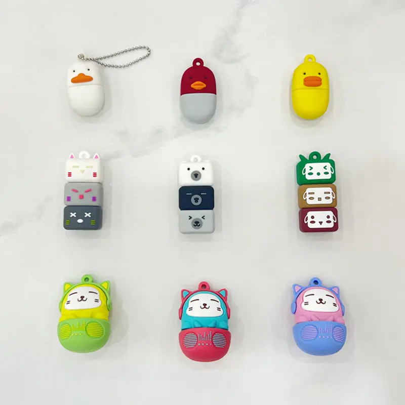 Custom 3D Shape Cartoon Shape Pen Drive Design Printing Cartoon Memorias Usb Stick Wholesale Pvc Silicone Memory Usb Flash Drive