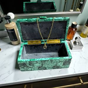 Bijoux en malachite de qualité supérieure boîte à bibelots fait à la main guérison croissance de l'énergie spirituelle bijoux anciens organisateur cadeau pour elle - Product Image 3