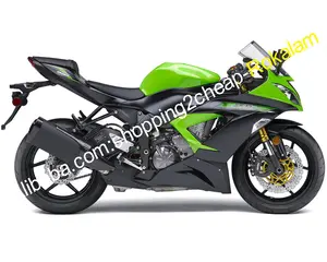 가와사키 오토바이 부품 닌자 ZX-6R 2013-2018 ZX 6R 636 ZX636 ZX-636 13 14 15 16 17 18 ZX6R 그린 블랙 페어링 키트