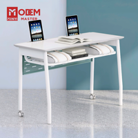 Bureau mobile blanc MINYI BRUNO avec roulettes, mobilier scolaire pour étudiants, vente de formation