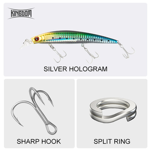 Esche Artificiali Kingdom Minnow Crankbaits 125mm 23g per <span class=keywords><strong>Pesca</strong></span> alla Trota, Wobbler per Acqua Salata, Esca Finta per <span class=keywords><strong>Pesca</strong></span> a Traina, Prezzo OEM - Product Image 4