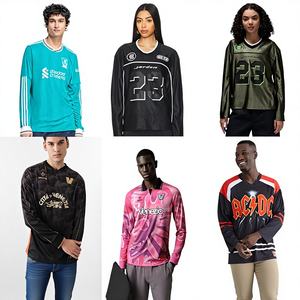 เสื้อเจอร์ซีย์แฟนคลับผู้ชาย แขนยาว ลายทาง โพลีเอสเตอร์ สำหรับ Mbapelo ออกแบบเฉพาะสำหรับการค้าต่างประเทศข้ามพรมแดน - Product Image 1