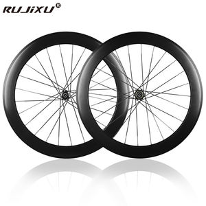 Jeu de roues de frein à disque en alliage d'aluminium à <span class=keywords><strong>cadre</strong></span> élevé 60mm 700C Road Bike 6-griffe 3-tooth Carbon Fiber Hub Wheel Set - Product Image 1