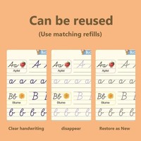 Cahier Magique Réutilisable de Haute Qualité avec Rainures d'Écriture pour l'Alphabet Anglais, Pratique de la Calligraphie, Jouet Éducatif, Personnalisation Prise en Charge