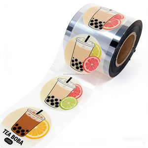 Film d'étanchéité pour gobelet à thé au lait en plastique facile à décoller personnalisé, rouleau de film plastique, impression de film plastique, film d'étanchéité pour gobelet pour gobelets en plastique Boba de 95 95 98 mm - Product Image 6