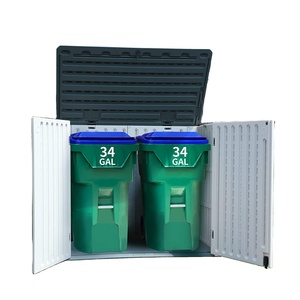 Garden Shed Storage cabinet with 2 Door Unit Garage Tool Organisation Cabinet for trash can