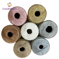 Shiny Metallic Glitter Braided Hand Knitting Yarn 100% Polyester Cord Yarn for Crochet Bag, Macrame Wall Hanging