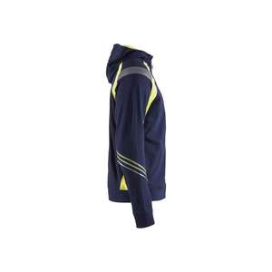 BLAKLADER - 343311588933S Sweat à capuche avec fermeture éclair Bleu marine/Jaune haute visibilité-EAN 7330509595718 HI-VIS WORKWEAR - Product Image 4