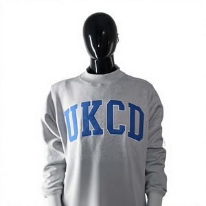 Sweat-shirt à col roulé avec logo UKCD, gris, en polaire, surdimensionné, unisexe, décontracté, vêtements d'automne, streetwear, vêtements à marque privée - Product Image 2